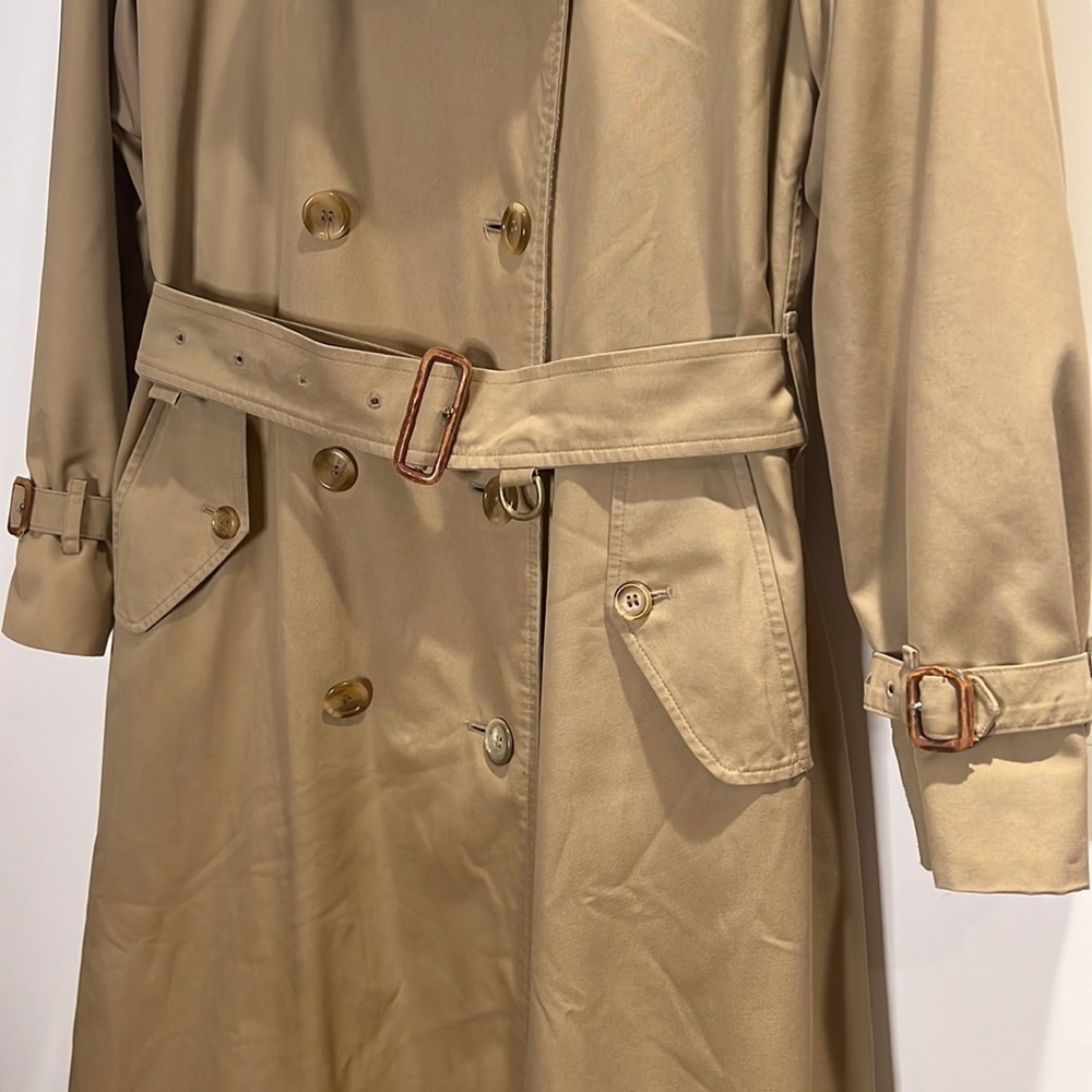 Vintage XL Burberry Mens Trench w/Full Wool Lining and Collar - Picture 2 of 16